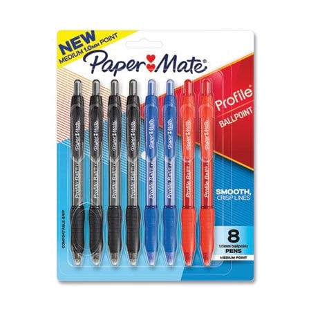Sanford Profile Ballpoint Pen, Retractable, Medium 1 Mm, Assorted Ink And Barrel Colors, 8PK 2097014